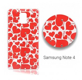 Backcase θήκη με καρδούλες και στρασάκια για Samsung Note 4 - 0079 GL-24661