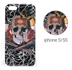 Backcase θήκη με σχέδιο "Νεκροκεφαλή" για iPhone 5/5S - 4711 GL-24805