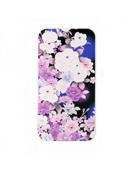 Backcase θήκη με floral σχέδιο και στρασάκια για iPhone 4/4S - 3155 GL-24824