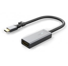CABLETIME καλώδιο USB-C σε HDMI C160, με LED, Ring, 4K, 0.15m, μαύρο