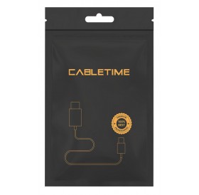 CABLETIME καλώδιο USB 2.0 C160, 3A, 1.5m, μαύρο