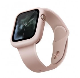 UNIQ etui Lino Apple Watch Series 4/5/6/SE 44mm. różowy/blush pink