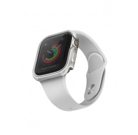 UNIQ etui Valencia Apple Watch Series 4/5/6/SE 44mm. srebrny/titanium silver