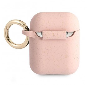 Guess GUA2SGGEP AirPods cover różowy/pink Silicone Glitter