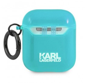 Karl Lagerfeld KLA2UCHFL AirPods cover niebieski/blue Choupette