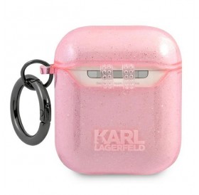 Karl Lagerfeld KLA2UCHGP AirPods cover różowy/pink Glitter Choupette