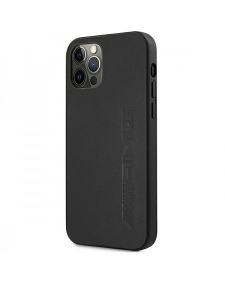 AMG AMHCP12MDOLBK iPhone 12/12 Pro 6,1" czarny/black hardcase Leather Hot Stamped