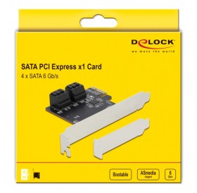 DELOCK κάρτα επέκτασης PCI σε 4x SATA 90010, 6Gb/s