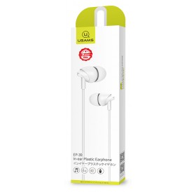 USAMS earphones με μικρόφωνο EP-39, 10mm, 3.5mm, 1.2m, λευκά