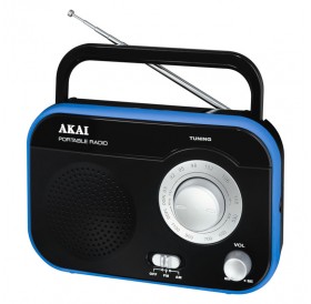 Akai PR003A-410B Φορητό αναλογικό ραδιόφωνο με είσοδο ακουστικών 1 W