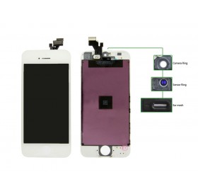 TIANMA High Copy LCD iPhone 5G, Camera-Sensor ring, ear mesh, White
