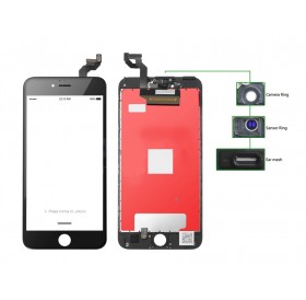 TIANMA High Copy LCD iPhone 6S Plus, Camera-Sensor ring, ear mesh, Black