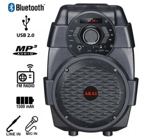 Akai ABTS-806 Φορητό ηχείο Bluetooth με USB, Aux-In και είσοδο μικροφώνου – 10 W