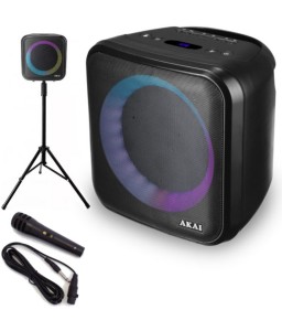 Akai ABTS-S6 Φορητό ηχείο Bluetooth karaoke με τρίποδο, USB, TWS, LED, micro SD, Aux-In, Aux-Out και ενσ. μικρόφωνο – 20 W