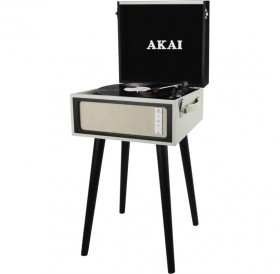 Akai ATT-100 BT Πικάπ βαλίτσα με πόδια με Bluetooth in/out, εγγραφή και αναπαραγωγή από USB / κάρτα SD, Aux-In  και ενσωματωμένα ηχεία 16 W