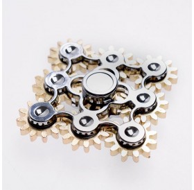 Αγχολυτικό παιχνίδι Fidget Spinner Aluminium Alloy 9 Wheel Gears Electric 1.5 minutes - Silver GL-50684