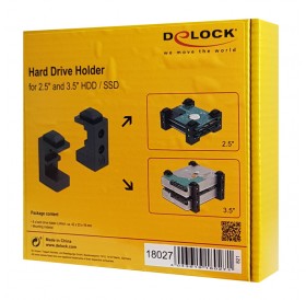 DELOCK βάση σκληρού δίσκου 18027 για 2.5" & 3.5" HDD/SSD, 8τμχ, μαύρη