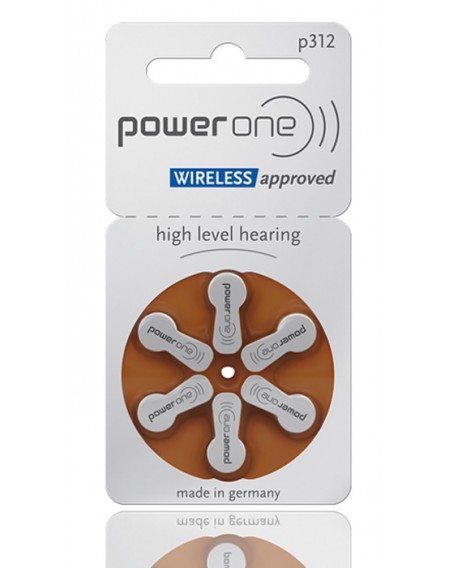 POWER ONE μπαταρίες ακουστικών βαρηκοΐας P312, mercury free, 1.45V, 6τμχ