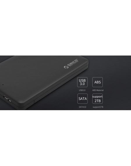 ORICO εξωτερική θήκη για 2.5" HDD 2577U3, USB 3.0, 5Gbps, έως 2TB, μαύρη