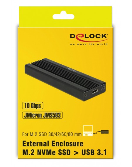 DELOCK εξωτερική θήκη για M.2 NVMe PCIe SSD 42600, USB 3.1, Gen2