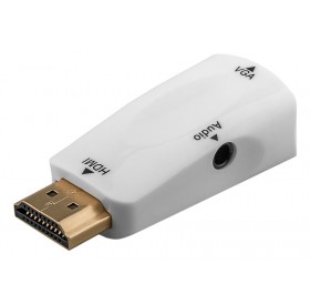 GOOBAY αντάπτορας HDMI σε VGA & 3.5mm 44793, 1080p, λευκός