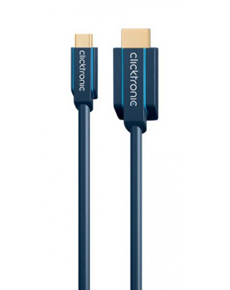 CLICKTRONIC καλώδιο HDMI σε USB Type-C 44930, 4K/60Hz, 3m, μπλε