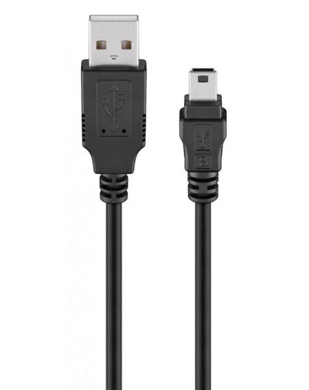 GOOBAY καλώδιο USB 2.0 σε USB mini 50769, copper, 5m, μαύρο