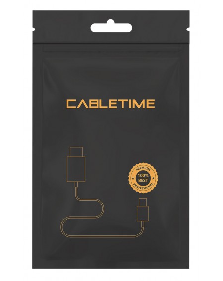 CABLETIME καλώδιο USB-C σε HDMI C160, με LED, Ring, 4K, 0.15m, μαύρο