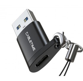 CABLETIME αντάπτορας USB 3.0 σε USB Type-C AMCF, 2.1A, 0.1m, μαύρος