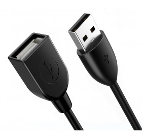 CABLETIME καλώδιο USB 2.0 αρσενικό σε θηλυκό C160, 3A, 1m, μαύρο