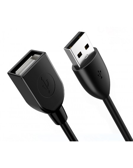 CABLETIME καλώδιο USB 2.0 αρσενικό σε θηλυκό C160, 3A, 3m, μαύρο