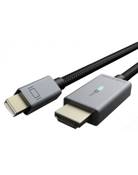 CABLETIME καλώδιο Mini DisplayPort σε HDMI AV588, με LED 4K, 1.8m, μαύρο