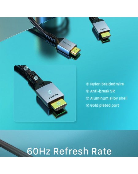 CABLETIME καλώδιο HDMI 2.1 HM8K, 28AWG, 8K/60HZ, 2m, μαύρο