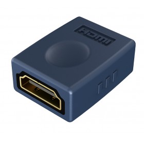 CABLETIME αντάπτορας HDMI F/F AV599, 4K/1080P, gold plated, μπλε