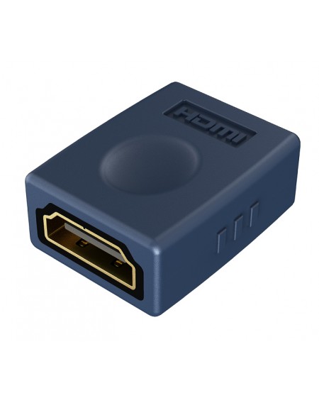 CABLETIME αντάπτορας HDMI F/F AV599, 4K/1080P, gold plated, μπλε
