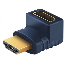 CABLETIME αντάπτορας HDMI αρσενικό σε θηλυκό AV599, γωνιακός, 4K, μπλε