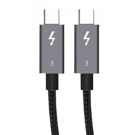 CABLETIME καλώδιο USB-C CT-C160 Thunderbolt3, 100W 40Gbps, 5K, 1m, μαύρο