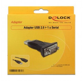 DELOCK Adapter από serial RS-232 σε USB 2.0 type A + 80cm USB καλώδιο