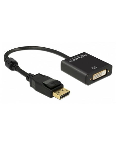 DELOCK αντάπτορας DisplayPort 1.2 σε DVI 62599, active, 4K, 20cm, μαύρος