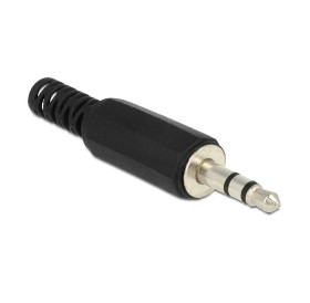 DELOCK Βύσμα 3.5mm Stereo, 3 pin, Bend Protection, Plastic, Black