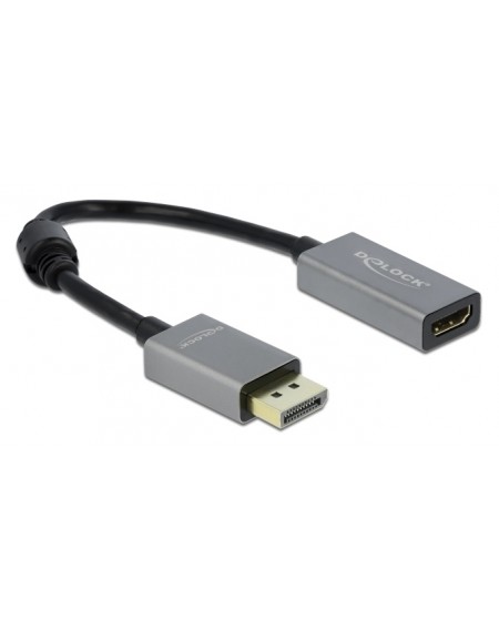 DELOCK αντάπτορας DisplayPort 1.4 σε HDMI 66436, 4K, 20cm, μαύρος-γκρι