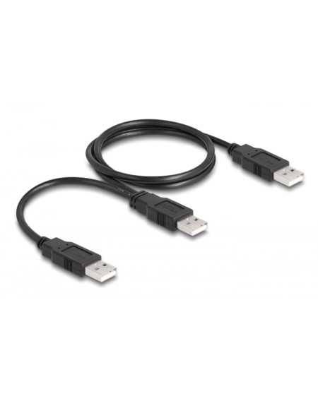 DELOCK καλώδιο USB σε 2x USB 80000, 480Mbps, 70cm, μαύρο