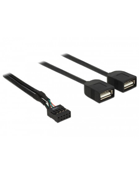 DELOCK καλώδιο USB-A interface σε 2x USB Type-A female 83823, 0.4m