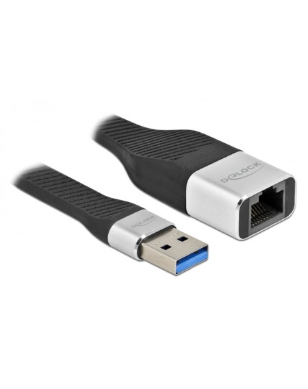 DELOCK καλώδιο USB σε RJ45 86937, 10/100/1000 Mbps, 13cm, μαύρο