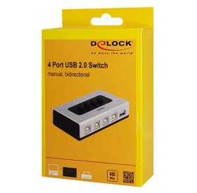 DELOCK switch 4x USB Type B σε 1x USB 87763, bidirectional, ασημί