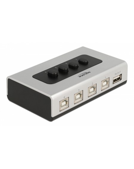 DELOCK switch 4x USB Type B σε 1x USB 87763, bidirectional, ασημί