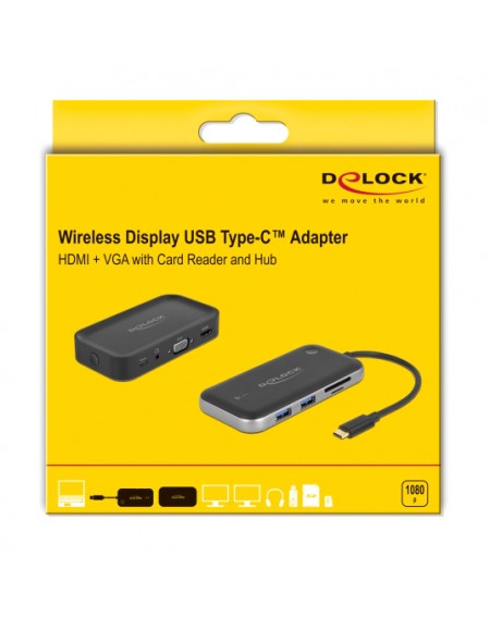 DELOCK wireless docking station 87775 για smartphone, HDMI/VGA/USB