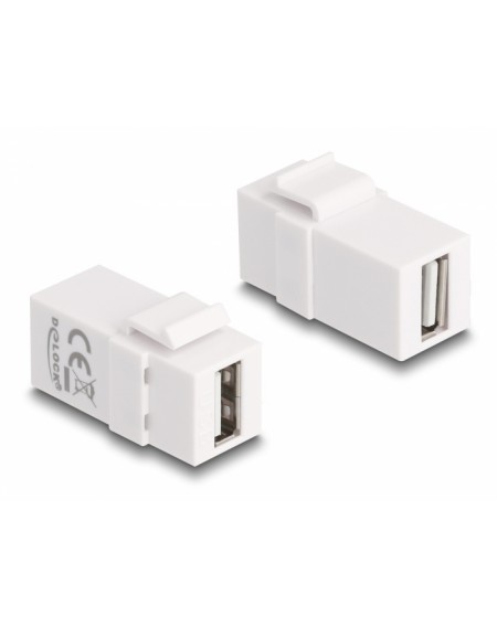 DELOCK Keystone module USB 87830, θηλυκό σε θηλυκό, λευκό