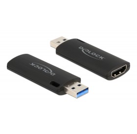 DELOCK αντάπτορας USB σε HDMI 88307, 4K/30Hz, μαύρος