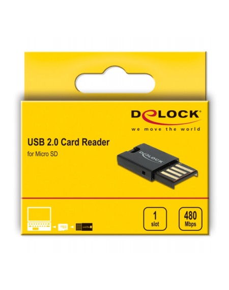DELOCK USB card reader 91603 για κάρτες μνήμης micro SD, μαύρο